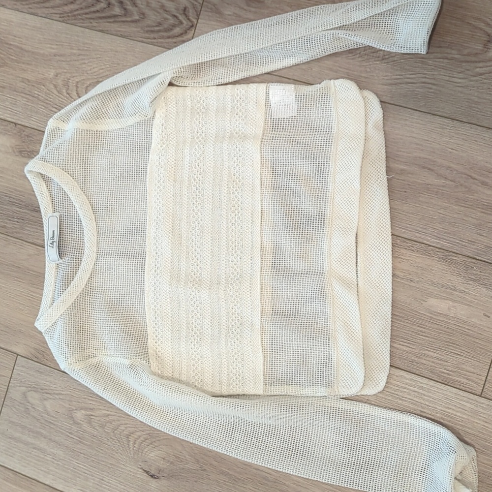 Lily brown Japan purchased lace see through mesh top like new